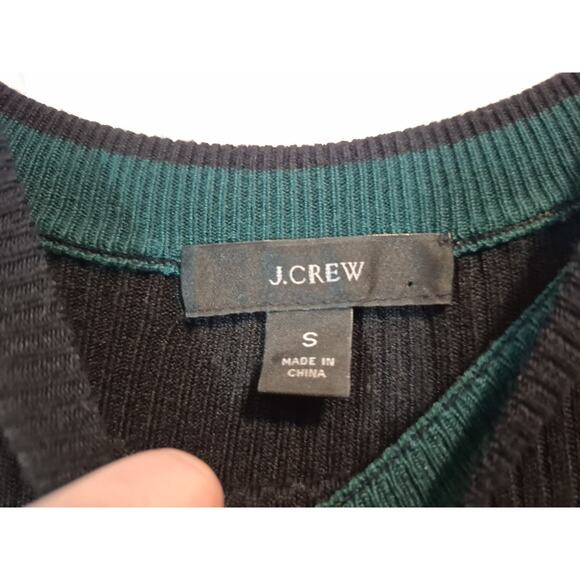 J. Crew Ribbed Henley Scoop Neck Black Sweater Dress S - Picture 6 of 6
